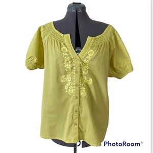 2/$25 Caribbean Joe Peasant Blouse Size XL